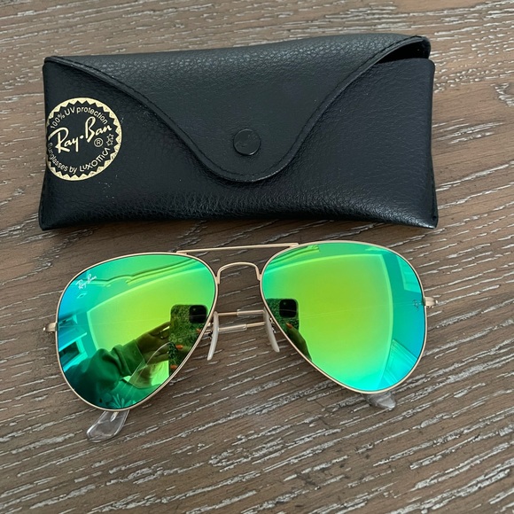 Green flash lense ray ban aviators